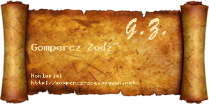 Gompercz Zoé névjegykártya